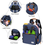 Dog Travel Bag, Airline Approved Backpack for Pet Accessories Organizer, Tote Weekend Bag with 2 Food Storage Containers, 2 Collapsible Dog Bowls, 1 Pet Mat, Blue