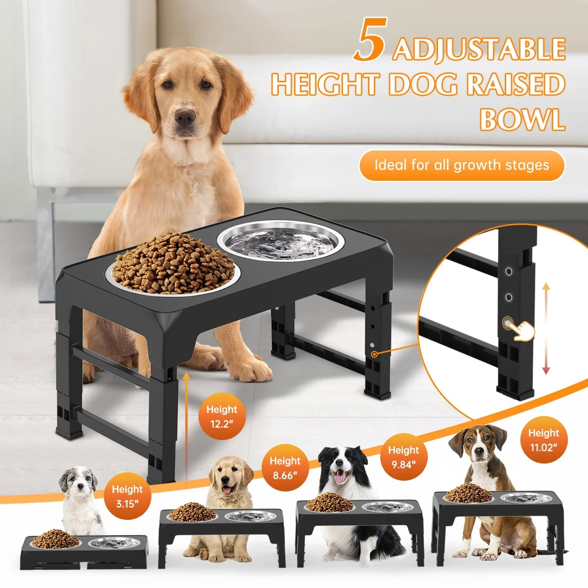 ElevatePro™ Adjustable Dog Feeder